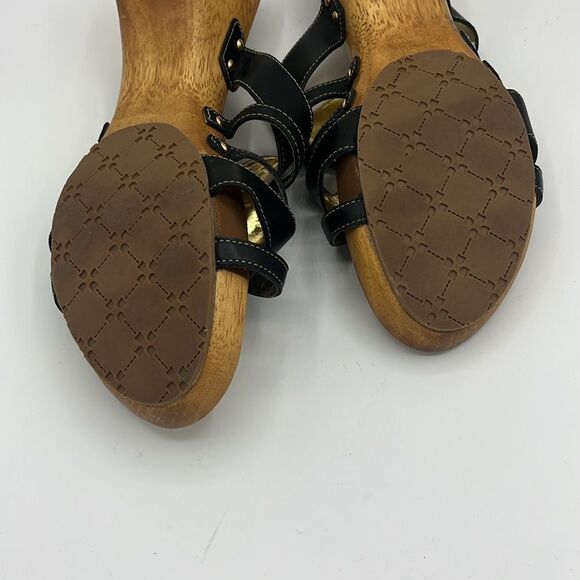 Naturalizer women’s Athens black wooden sole slip on sandal - Picture 6 of 6